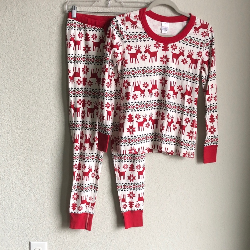 Hanna Andersson Womens Reindeer Cotton Pajama Set Small